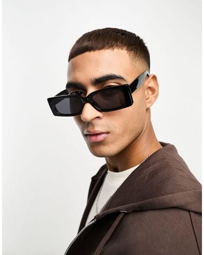 Pull&Bear Thick Framed Rectangle Sunglasses - Black