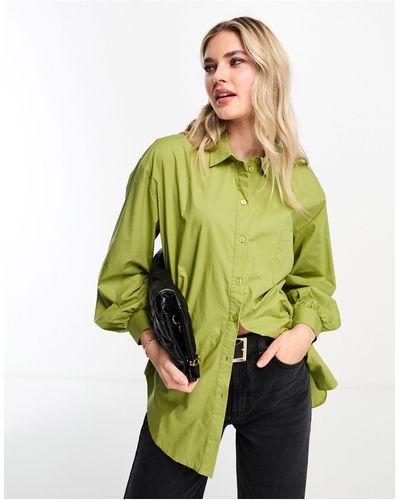Miss Selfridge Oversized Poplin Overhemd - Groen