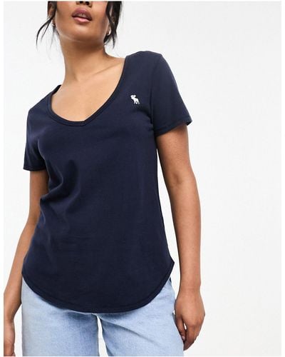 Abercrombie & Fitch Set Van 3 T-shirts Met V-hals - Blauw