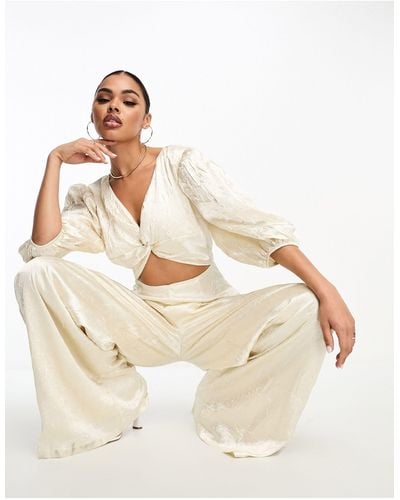 Collective The Label Exclusive Twisted Cut-out Jumpsuit - Natural