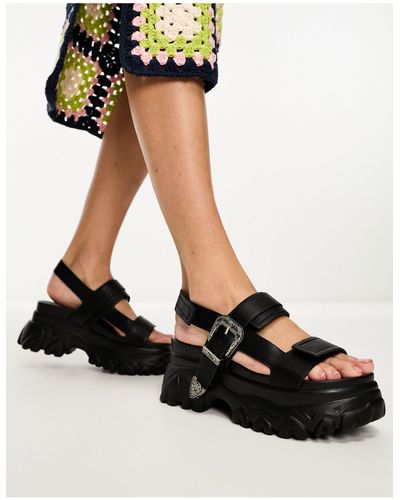 Koi Footwear Koi Iron Surveillance Chunky Sandals - Black