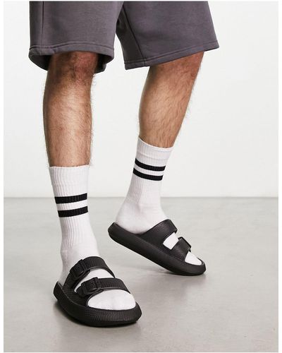 Public Desire Man Koda Double Strap Sandals - Black