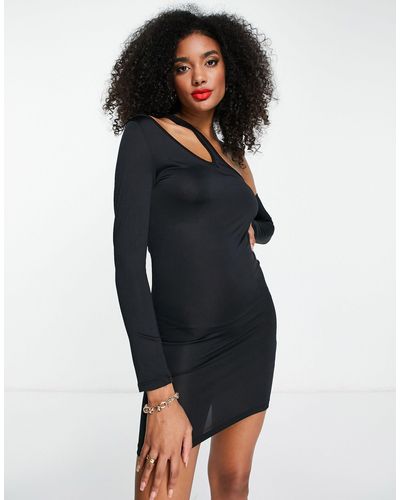 Trendyol Cut Out Sleeve Mini Dress - Black