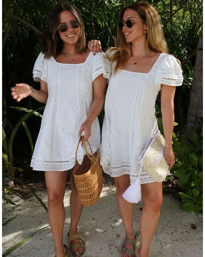 Labelrail X collyer twins - vestito corto con inserti - Bianco