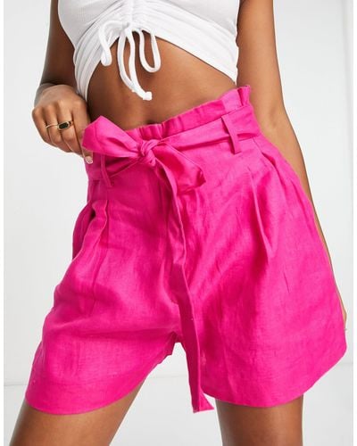 Mango Tie Waist Tailored Shorts Co-ord - Pink
