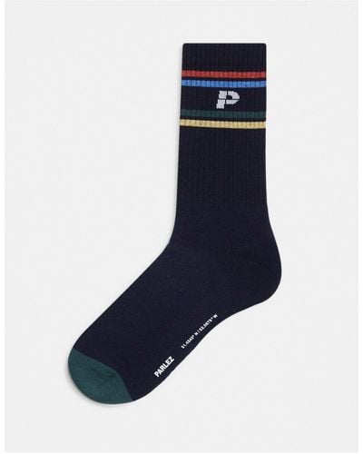 Parlez Cotton Logo Socks - Blue