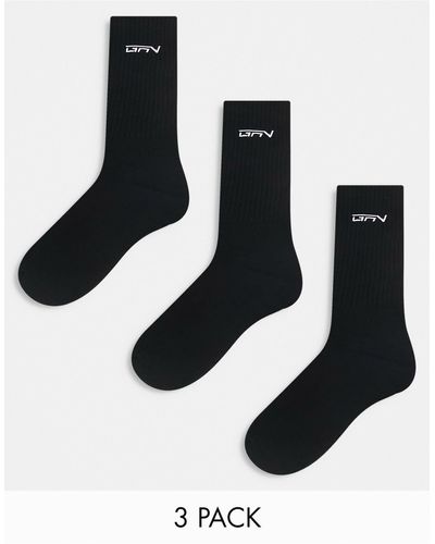 Good For Nothing Embroidered Logo Socks - Black