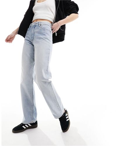 Monki – taiki – mom-jeans mit hoher taille - Weiß