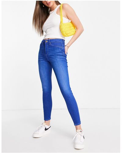 River Island Vormgevende Skinny Jeans Met Halfhoge Taille - Blauw