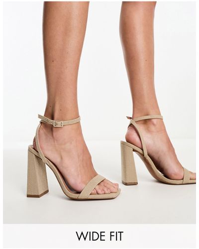 ASOS Wide Fit Nora Barely There Block Heeled Sandals - Multicolor