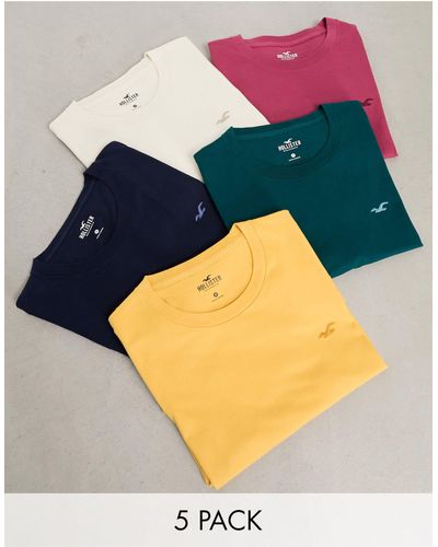Hollister Set Van 5 T-shirts Met Icoonlogo - Blauw