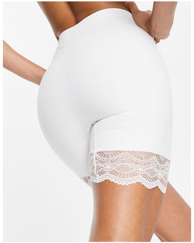 ASOS Contouring Medium Control Shorts With Lace - White