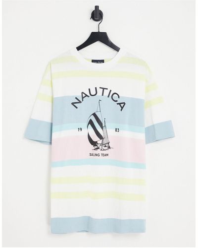 Nautica Nautica - Tuttle - Oversized Gestreept T-shirt - Blauw
