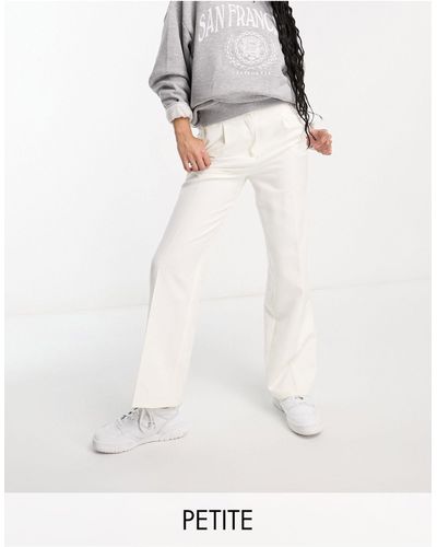 Miss Selfridge Pantaloni dad fit dritti extra larghi color avorio - Bianco