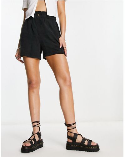 Noisy May – e paperbag-shorts mit hoher taille - Schwarz