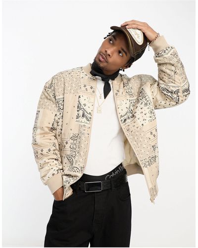 Mens paisley clearance bomber jacket