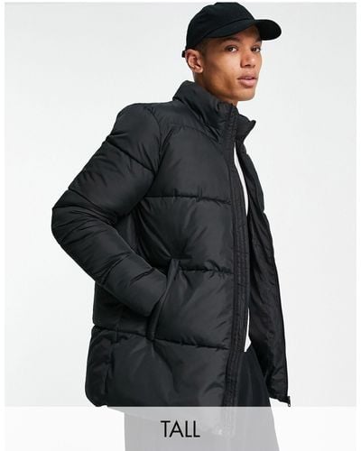 French Connection Tall Funnel Neck Puffer Jacket - Black