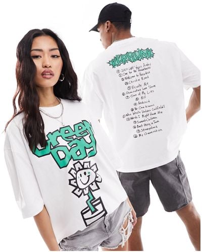 ASOS T-shirt unisexe oversize avec motif album green day sous licence - Blanc