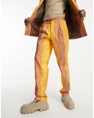 Viggo Alvaro Wavy Suit Trousers - Orange