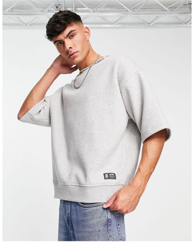 DKNY Dkny Relaxed Fit Short Sleeve Sweatshirt - Grey