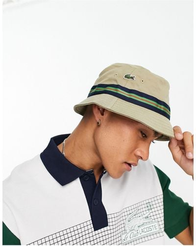 Lacoste Stripe Bucket Hat - Green
