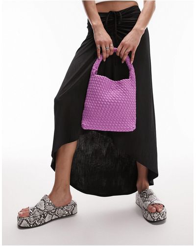 TOPSHOP Gloria Woven Grab Bag - Pink