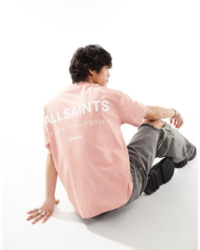 AllSaints Underground - t-shirt oversize - pastel - Rose