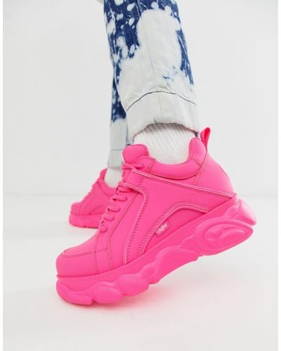 Buffalo Corin Neon Lowtop Platform Sneaker - Pink