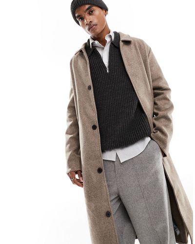 ASOS Oversized Wool Look Unlined Overcoat - White