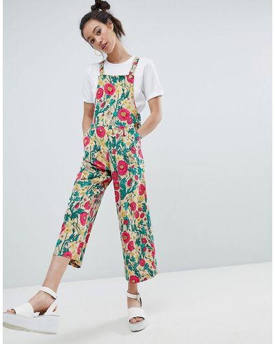 Monki Salopette fleurs - Multicolore