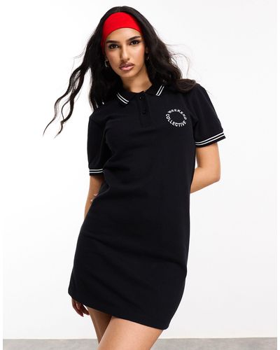 ASOS Polo Shirt Dress With Tipping - Black