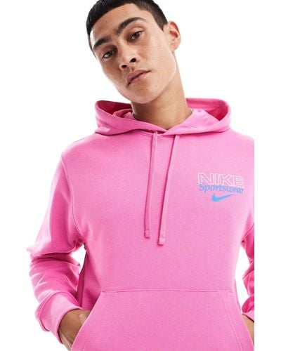 Nike Graphic Back Print Hoodie - Pink