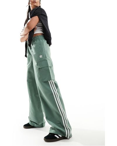 adidas Originals 3 Stripe Cargo Trousers - Green