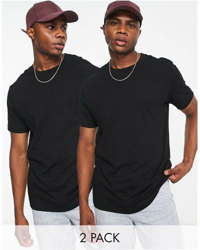 Weekday Confezione da 2 t-shirt comode nere - Nero