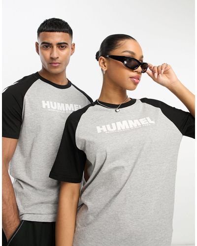 Hummel T-shirt unisexe à manches courtes et effet color block - Gris