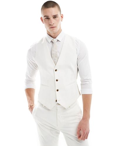 ASOS Skinny Suit Waistcoat - White