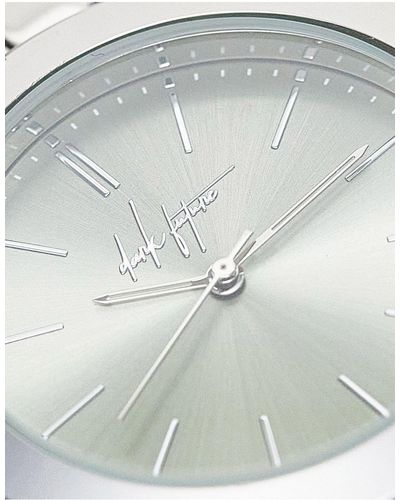 ASOS Asos Dark Future Bracelet Watch With Sage Green Face - Grey