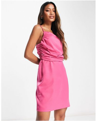 Lola May Ruched Bust Cami Mini Dress - Pink