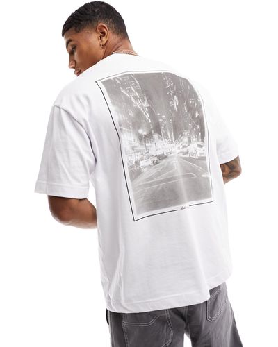 The Couture Club T-shirt bianca con grafica sul retro - Grigio