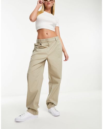 Monki Tailored Trousers - Natural
