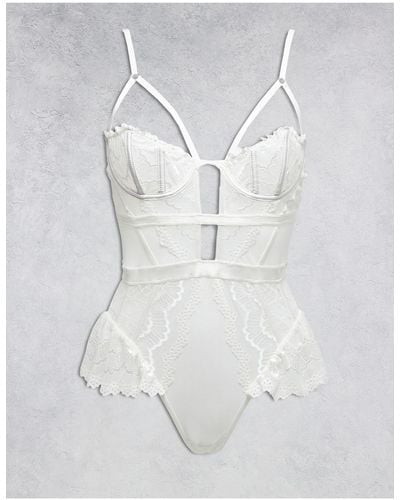 Ann Summers Sophisticated Ouvert Lace Teddy - White