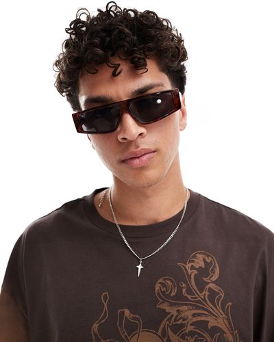 ASOS Flatbrow Sunglasses With Smoke Lens - Black