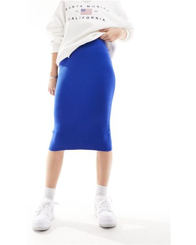 Vero Moda Jupe mi-longue côtelée - cobalt - Bleu
