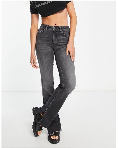 ONLY Blush - Flared Jeans Met Hoge Taille En Zijsplit - Zwart