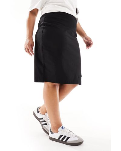 ASOS Asos Design Curve High Waist Bengaline Skirt - Black