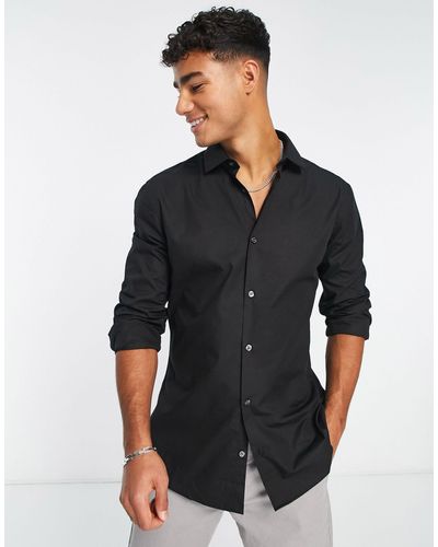French Connection Slim Formal Long Sleeve Shirt - Black