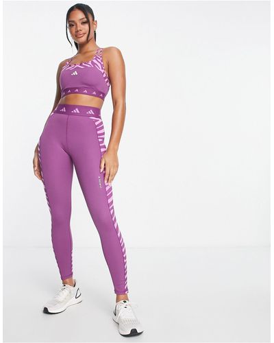 adidas Originals Adidas Training Hyperglam Panelled Zebra Print leggings - Pink