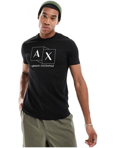 Armani Exchange Boxes Logo Slim Fit T-shirt - Black