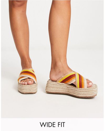 ASOS Wide fit – jazlyn – e mules - Weiß
