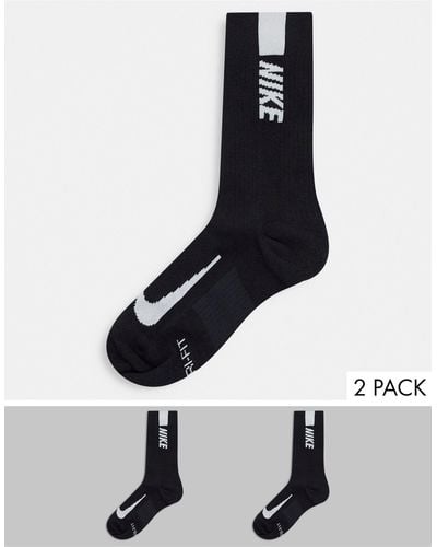 Nike Multiplier 2 Pack Crew Socks - Black